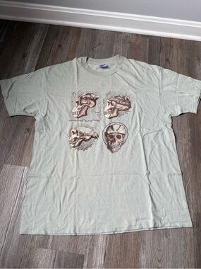Vintage 90s Primal Wear ‘Helmet Evolution’ Shirt Large Mountain Biker BMX Darwin